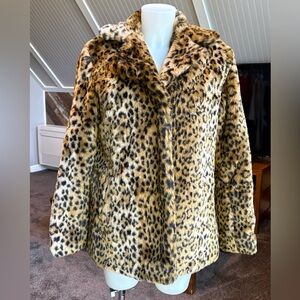 A New Day Faux Fur Leopard Print Jacket